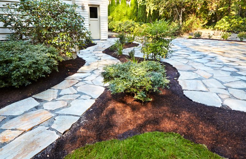 Flagstone Walkway Through Garden